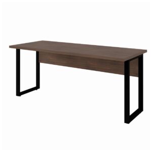 Mesa Escritório PÉ QUADRO 1,70×0,70m -S/ Gavetas –NOGAL / PRETO