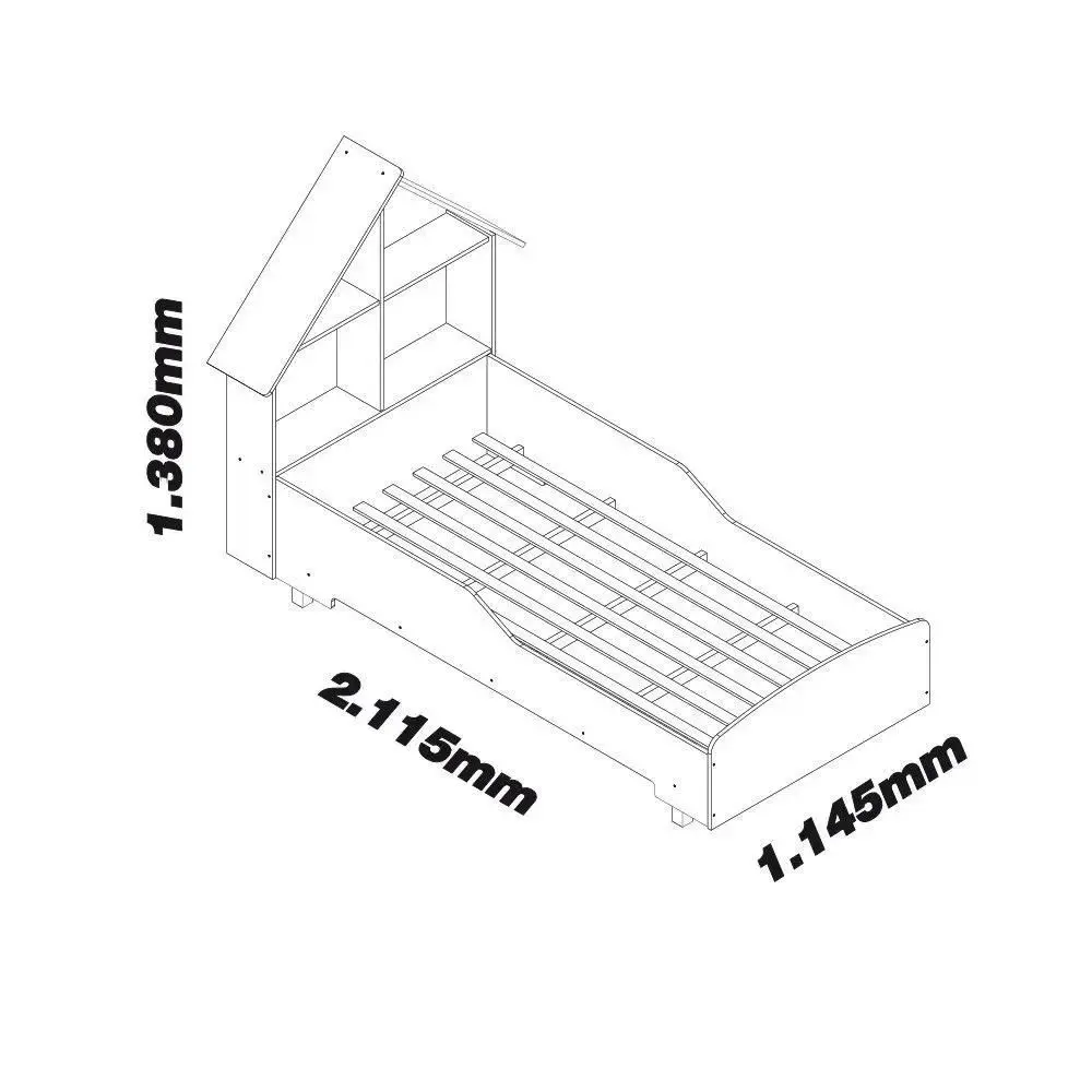 Cama Infantil Casinha 090 Com Pés Pink Ploc - Gelius - Imagem 2