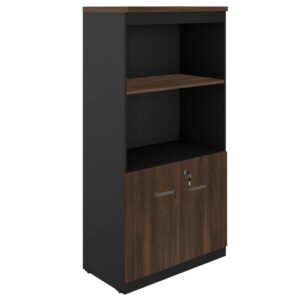 Armário Alto SEMI-ABERTO com 02 Portas – 1,60×0,80×0,45m MARSALA / PRETO – 51014