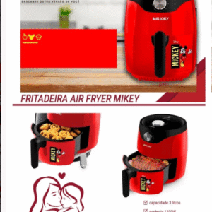 Fritadeira Air Fryer Sem Oleo Mickey Mouse Mallory 127v Cor Vermelho 110V