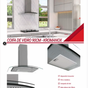 Coifa Nardelli De Parede Clean Vidro Curvo Kromanox 80cm Cor Cromanox 220V