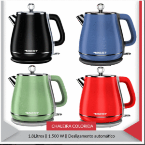 Chaleira Jarra Elétrica Colorida Colors 1.8 L Best Moderna Cor Verde 110V