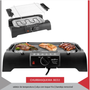 Churrasqueira Elétrica Gourmet BCG1 Britânia Bandeja Removível Fácil Limpeza 127V BRITANIA