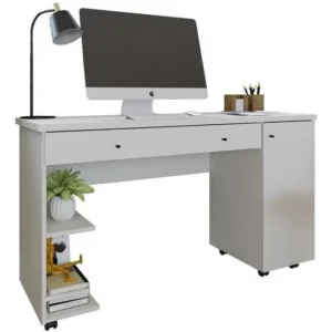 Escrivaninha Mesa Para Computador Quarto Escritorio Ariel Cor Branco