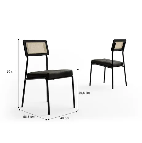 Conjunto Mesa 1,20 Stellar Nogal-Preto Com 4 Cadeiras Lux Grafite / Preto - Imagem 2