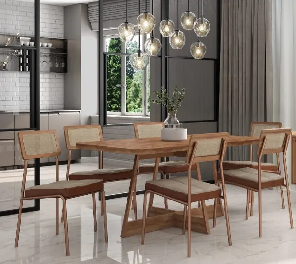 Conjunto Mesa Stellar C/ 6 Cad